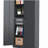 72"H Metal Garage Storage Cabinet, Black Tool Steel Locking Cabinet with Doors and 4 Shelves, Tall Cabinets for Garage Storage Systems Lockable File Cabinet for Home Office, Classroom/Pantry