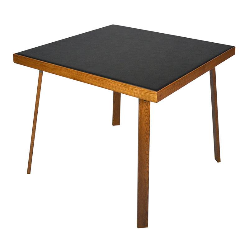 Table pliante en chêne massif 35 po Kestell Furniture, Acajou, Vinyle rouge