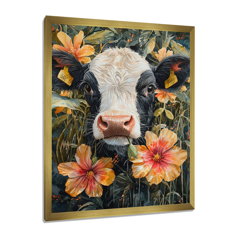 Kenniya - animaux, art mural sur toile, H 32 po x l 24 po, Reproduction encadrée d'une seule photo, Doré