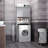 Modern Over The Toilet Storage Cabinet, Double Door Bathroom Organizer With Inner Adjustable Shelf And Open Shelf, Grey