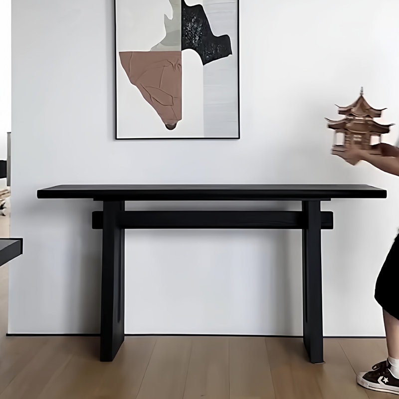 Console moderne noire minimaliste, H 33,5 po x l 63 po x P 13,8 po