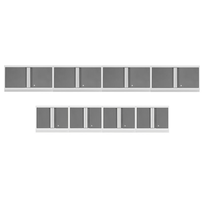 Ensemble de 8 armoires de rangement murales, Blanc
