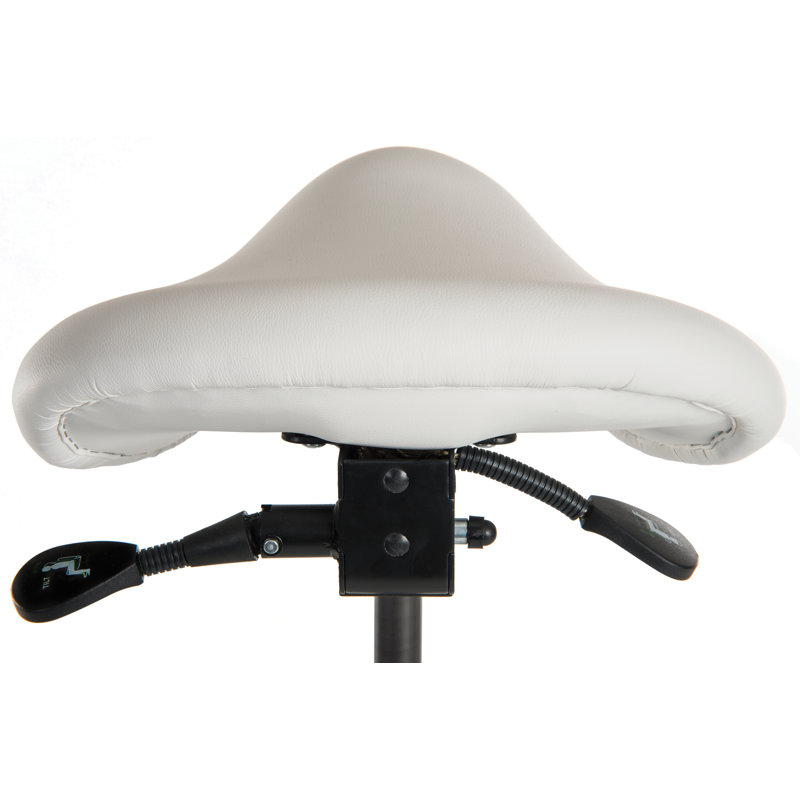 Perch Adjustable Height Ergonomic Lab Stool, White