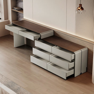 Meuble-lavabo extensible 47,24 po gris