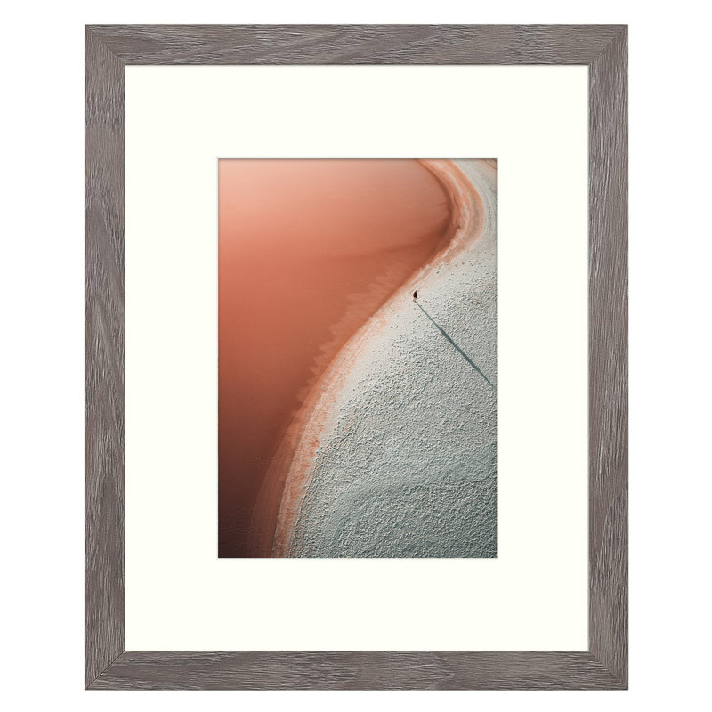 Rustic Picture Frame with Ivory Colour Mat, Classic Colour Wall Hanging Picture Frames, 8" x 10", Grey