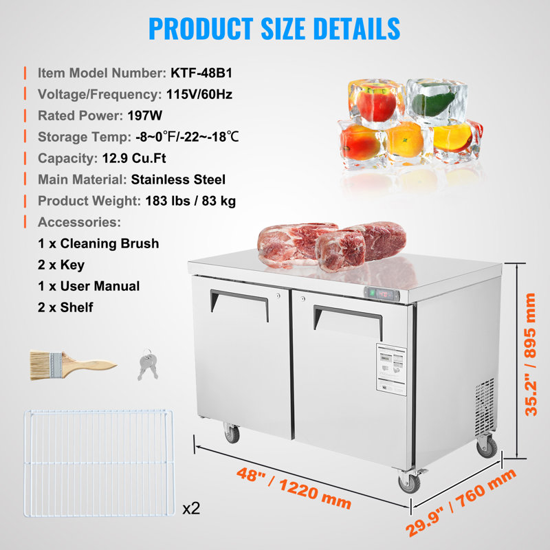 Table de préparation pour sandwich et salade 48 po