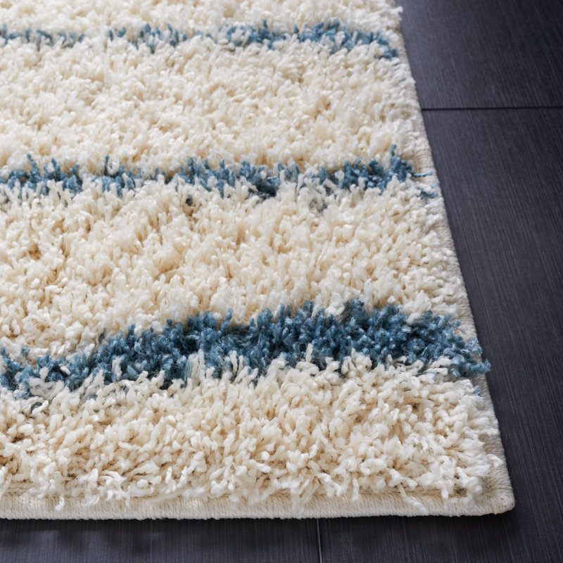Evgeniy Venus Shag 600 Performance Striped Rug, Rectangle 4' x 6'