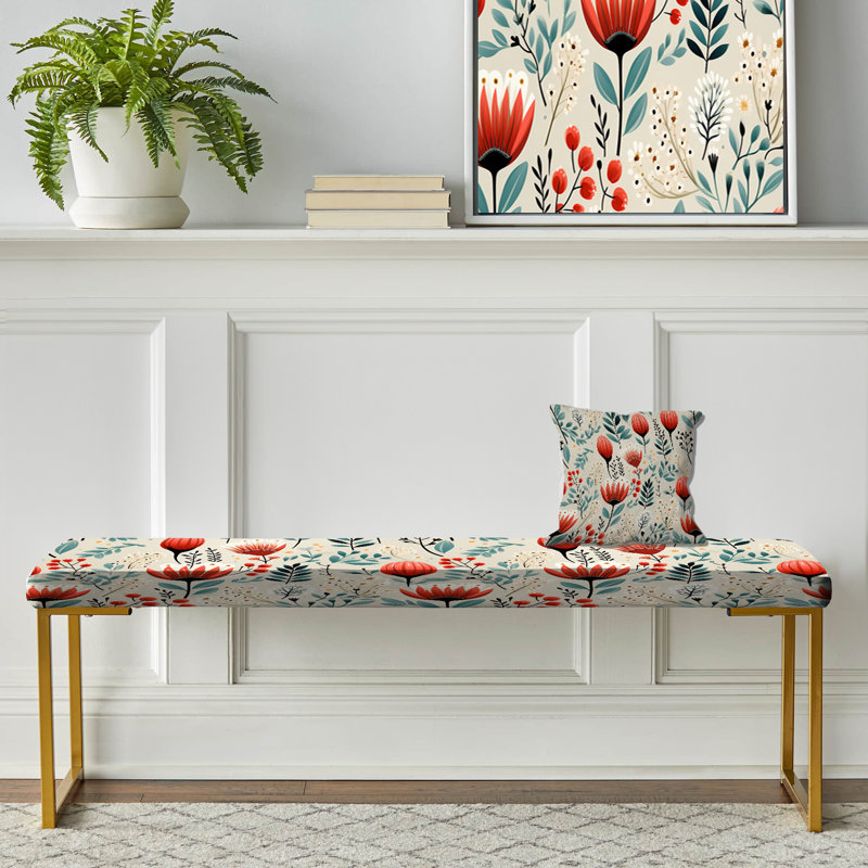 Banc rembourré or, Moroccan Influence Floral Dreams II