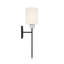 Applique murale 1 lumière Demetra en noir mat avec détails en nickel poli-1451584078