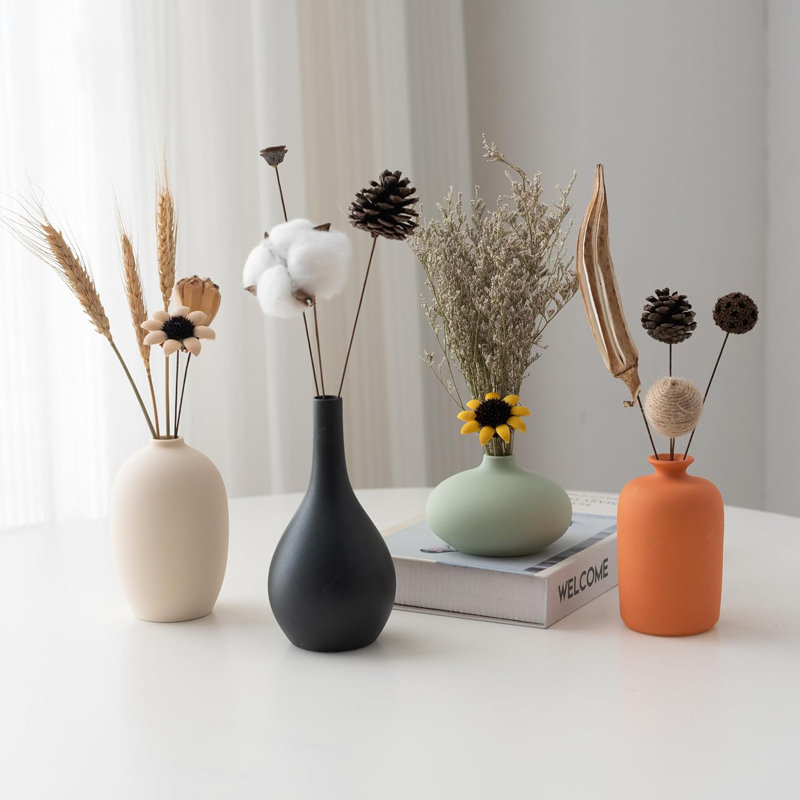 Ensemble de 4 vases en céramique mat