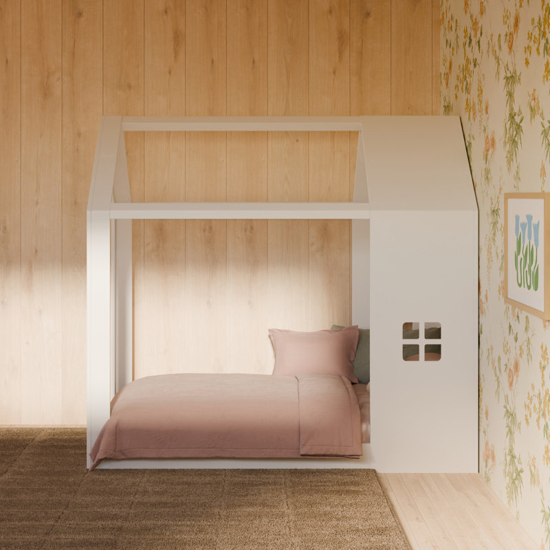 Uchi Montessori-Inspired House Twin Bed, White