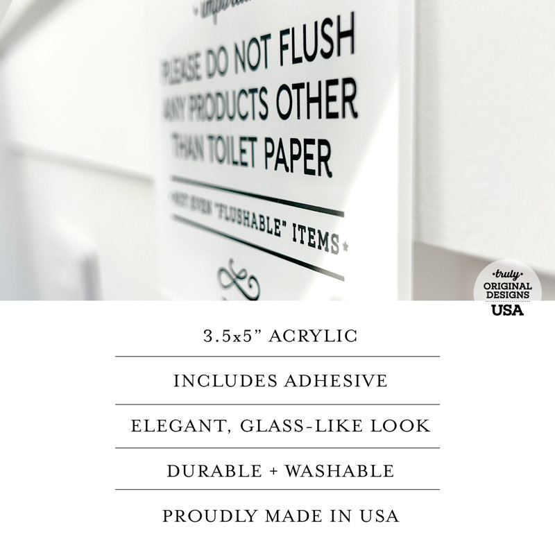 Reilly Originals Do Not Flush Any Products Other Than Toilet Paper Elegant Bathroom Sign & Reviews | Wayfair reilly-originals-do-not-flush-any-products-other-than-toilet-paper-elegant-bathroom-sign-reviews-wayfair
