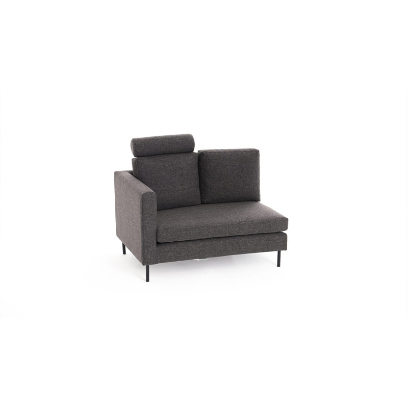 Canapé et méridienne de 47,6 po Hazari, Mélange de polyester anthracite