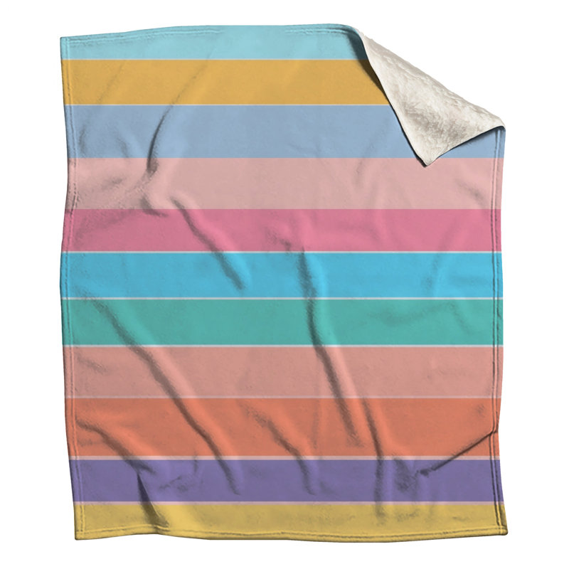Pastel Horizontal Stripes Blankets, 60in W x 80in H