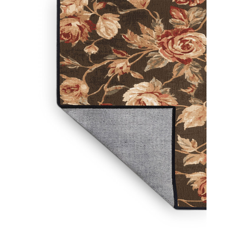 Tapis brun turc lavable à la machine, Carré 5 pi