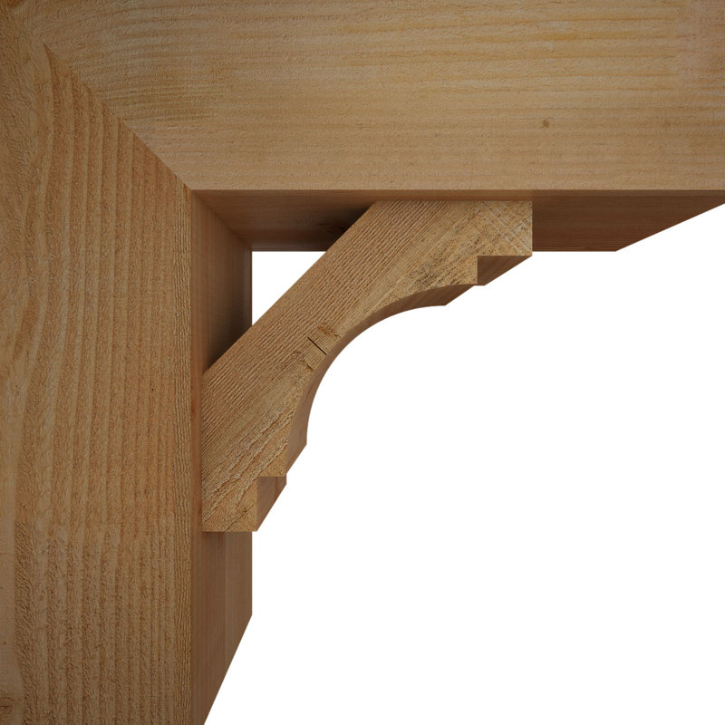 Merced Block Offset Brace Bracket, 22 x 22, 8"W Douglas Fir (Rough Sawn)
