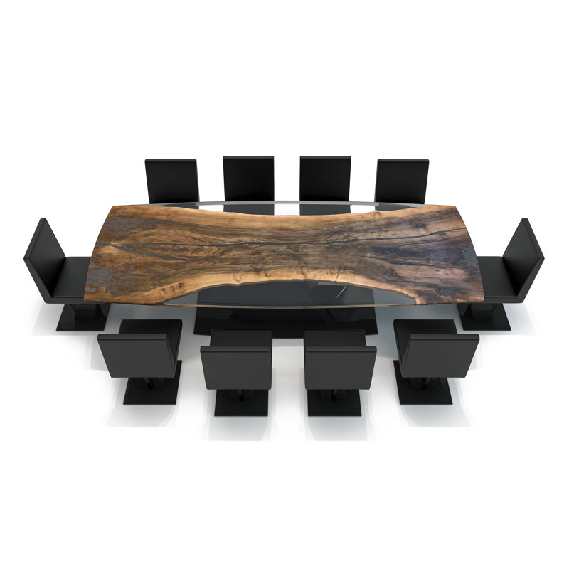 Evandros Walnut Wood Dining Table, 29.5"H x 108.3"L x 48"W
