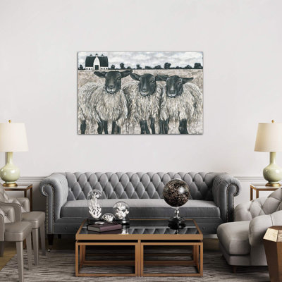 Three Sheep - Wrapped Canvas Print