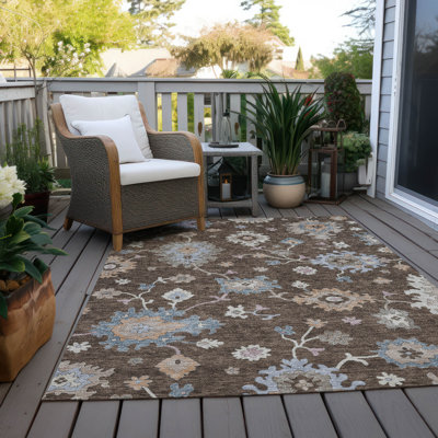 Tapis d'intérieur / extérieur brun Talitha 