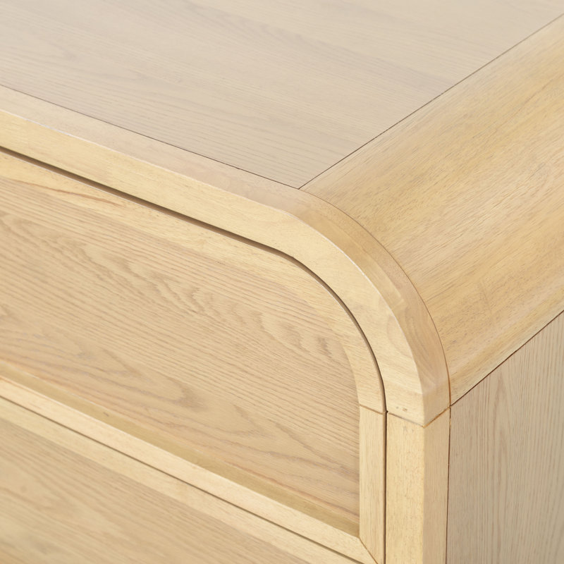 Dinah 2 Drawer Wood Nightstand, Natural