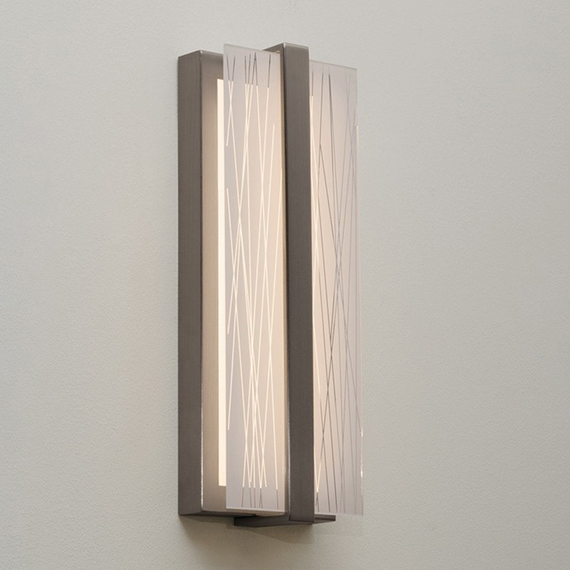 Astoria Flush Mounted Sconce, Satin Nickel