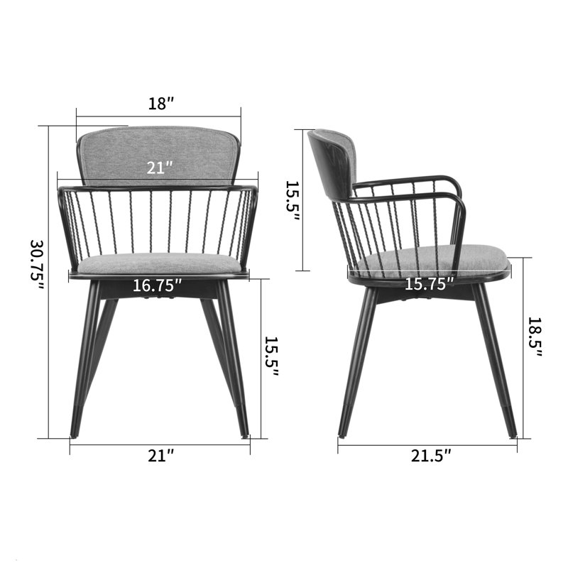 Isay 18.5'' H Fabric Upholstered Armchair