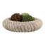Bol décoratif rond en marbre côtelé à texture sculpturale - Bol moderne pour la décoration intérieure et le centre de table - 30 cm, couleur beige