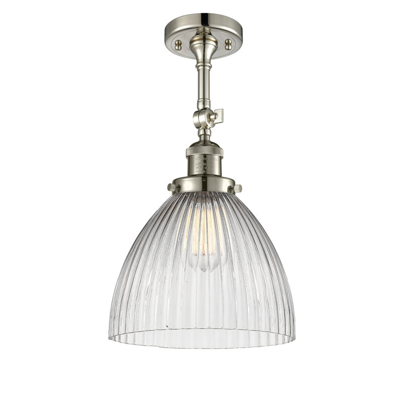 Plafonnier semi-encastré 1 lumière 9,5 po Tallulah, Ampoule DEL 6 watts Vinage, Nickel poli