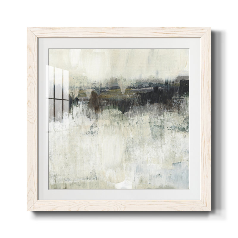«Neutral Horizon Line I», reproduction encadrée de qualité supérieure - prête à être accrochée, Papier avec cadre blanc
