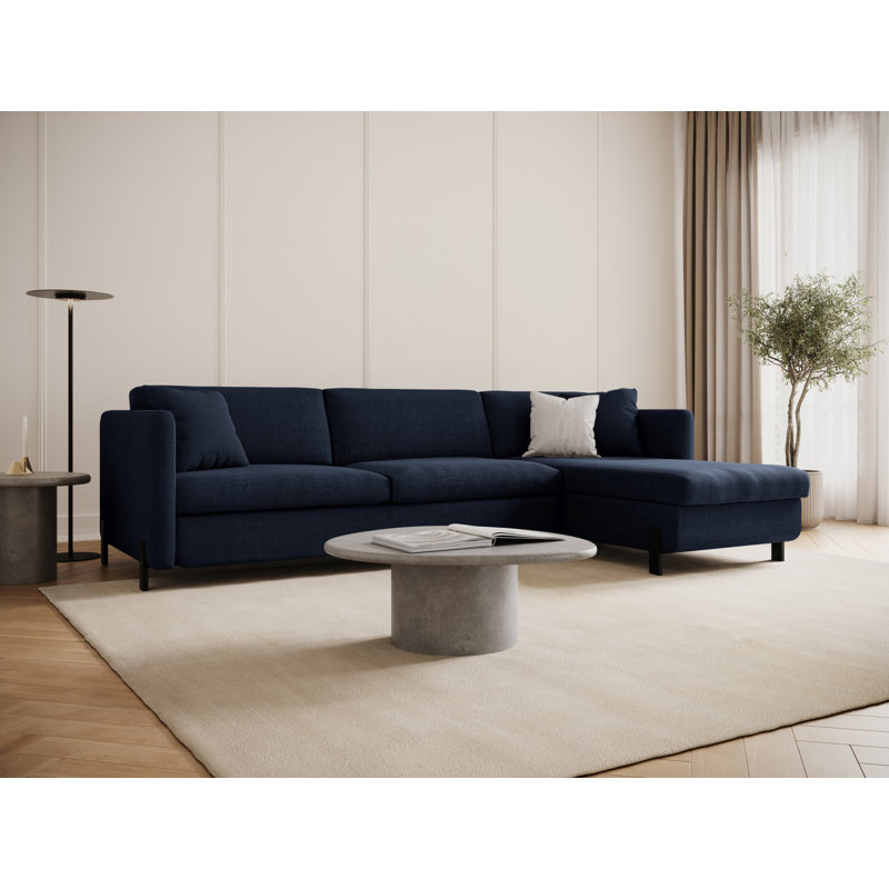 Bejna 3 Seater Sofa Bed, Blue, Right Hand Facing, 80cm H x 280cm W x 170cm D