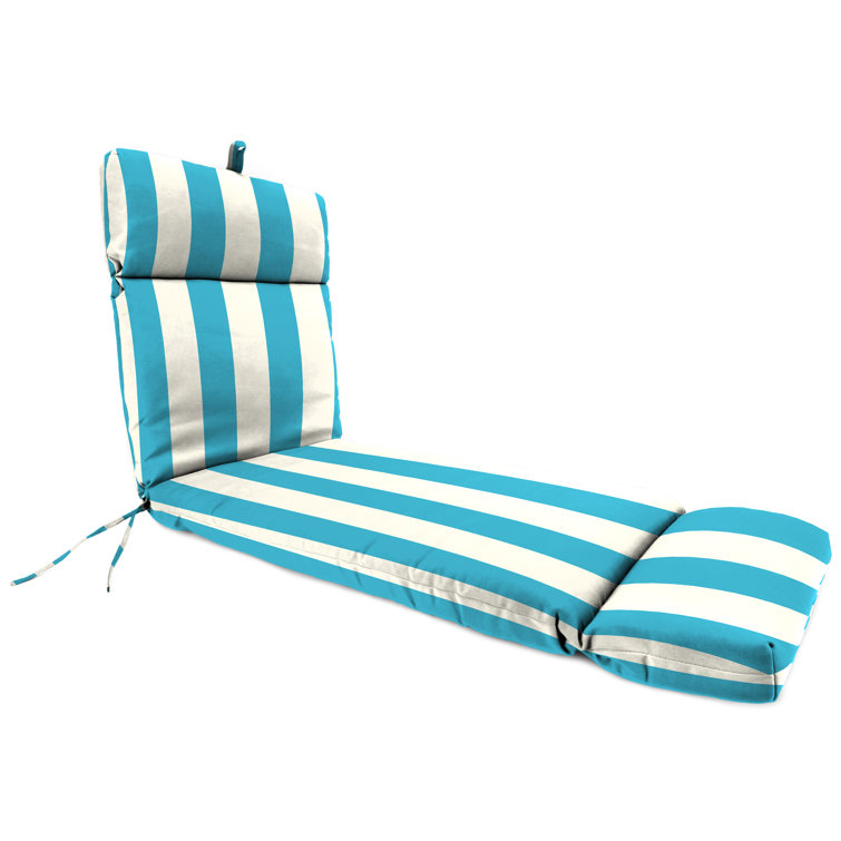 72" x 22" Outdoor Chaise Lounge Cushion with Ties and Loop
