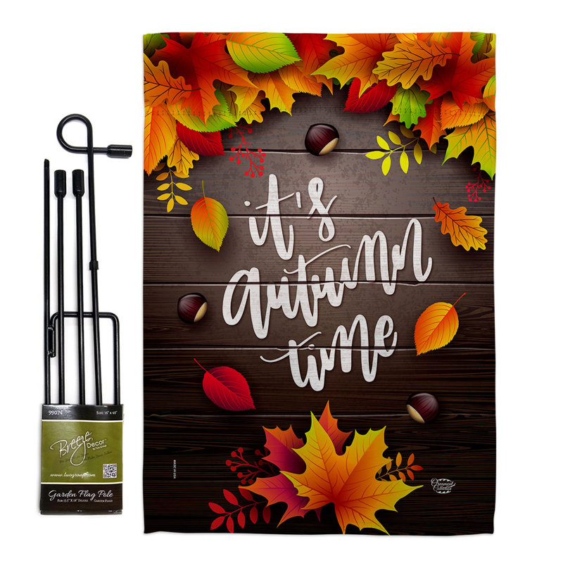 Ensemble de drapeaux en polyester 19 x 13 po It's Autumn Time