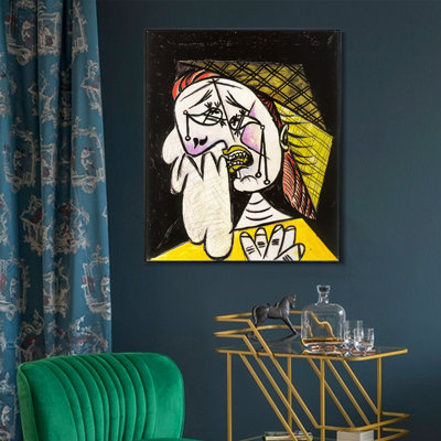 Impression sur toile encadrée, "La femme qui pleure au foulard 4" par Pablo Picasso, art mural, décorations de bureau à domicile