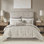 Édredon 12 pièces, très grand, kaki - comprenant 1 édredon, 2 taies décoratives européennes, des coussins décoratifs, des draps-housses et des coussins plats captivants avec fil métallique doré