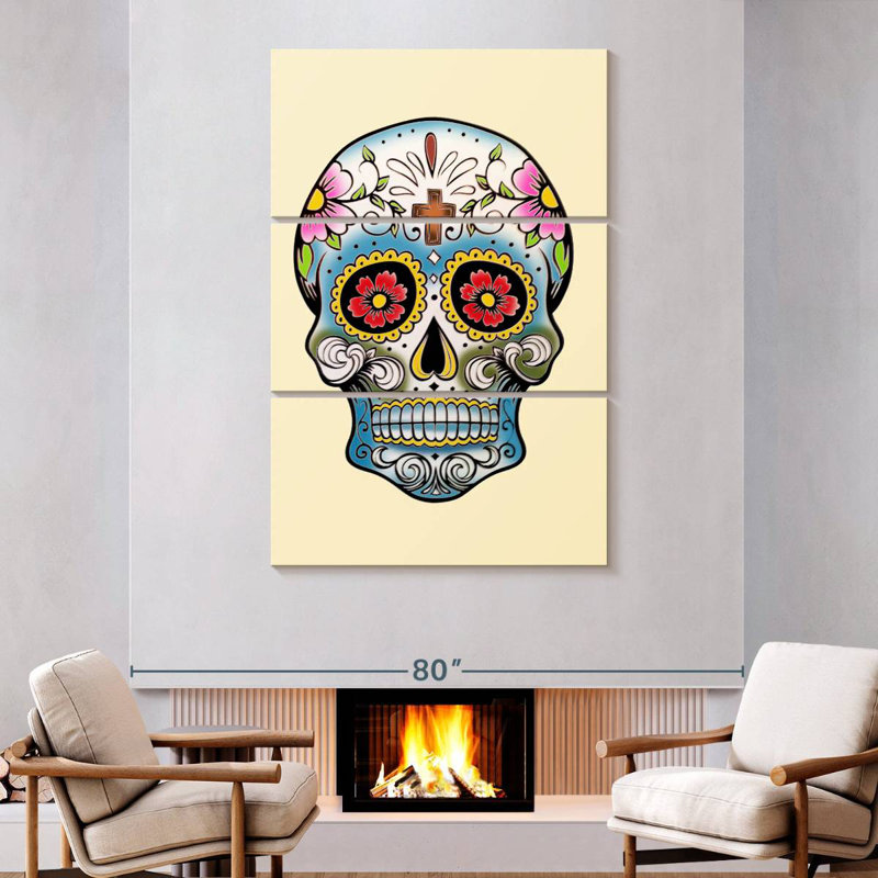 Lelend Creative White Skull, 74" H x 48" W