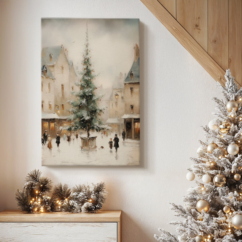 Tinsel - Bougie dorée à l'aube - Toile tendue avec châssis de qualité supérieure, H 18 po x l 12 po