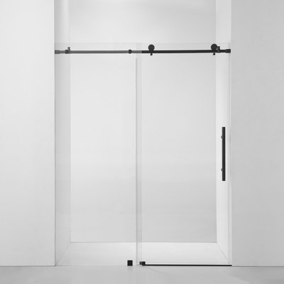 Porte de douche coulissante sans cadre H 76 po x l 60 po avec verre transparent antidéflagrant