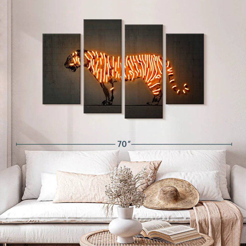 Brampt Glowing Tiger, 32" H x 52" W