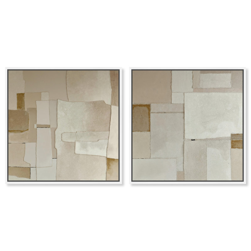 Vanilla Set Canvas Abstract Print by Oliver Gal, Black Frame, 12 x 12, 41"H x 41"W, White Floater Frame