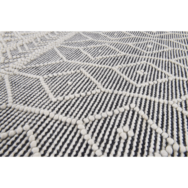 Macrame Geometric Hand Woven Flatweave Area Rug, Round 140cm