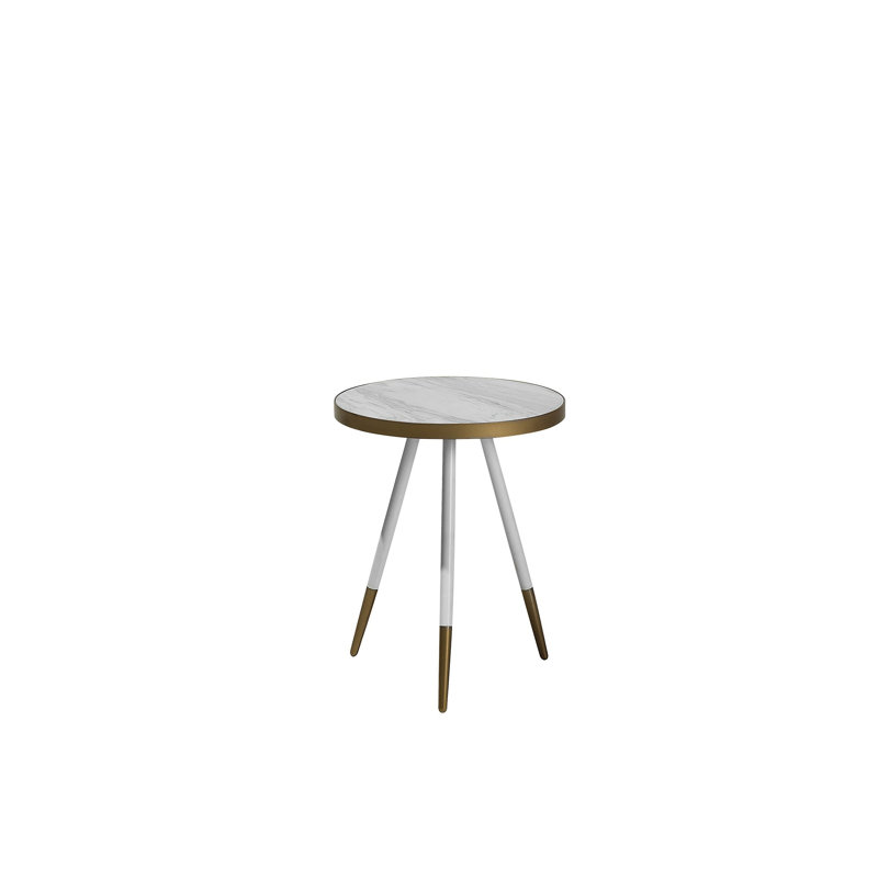 Nicolas End Table, Gold, Brown