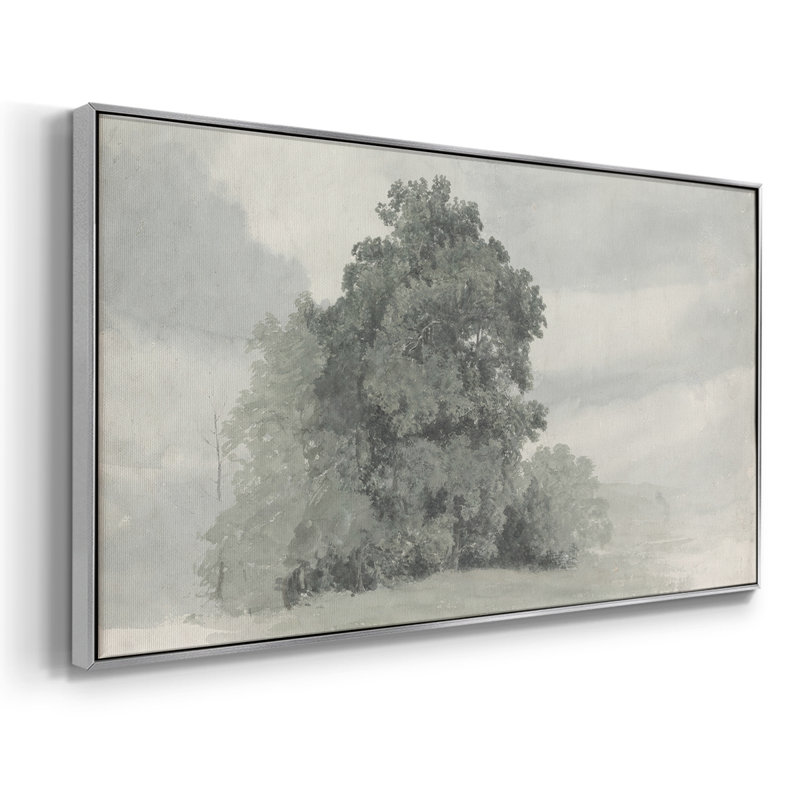 Paysage, série DC DCXVII, toile tendue avec cadre, prête à être accrochée, Argent argent, H 21 po x l 41 po