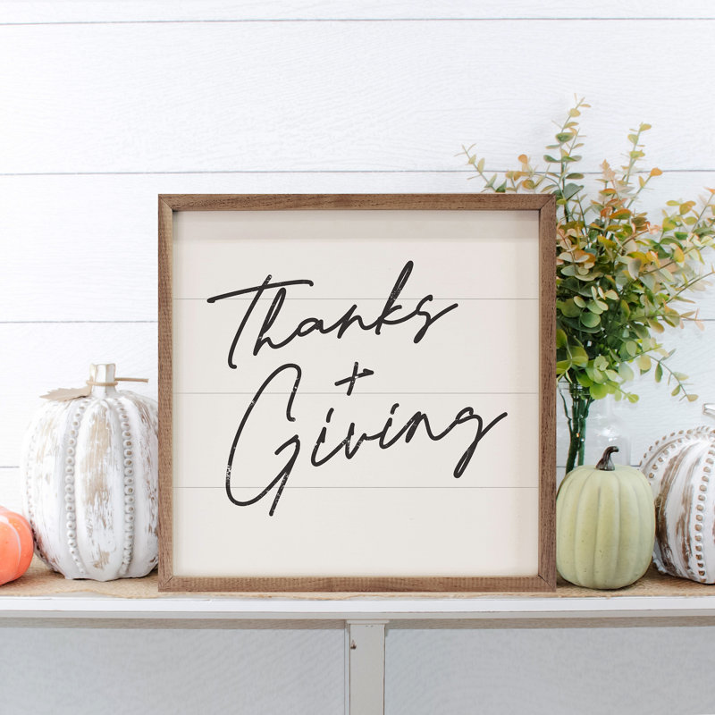 Thanks And Giving White, H 16 po x l 16 po