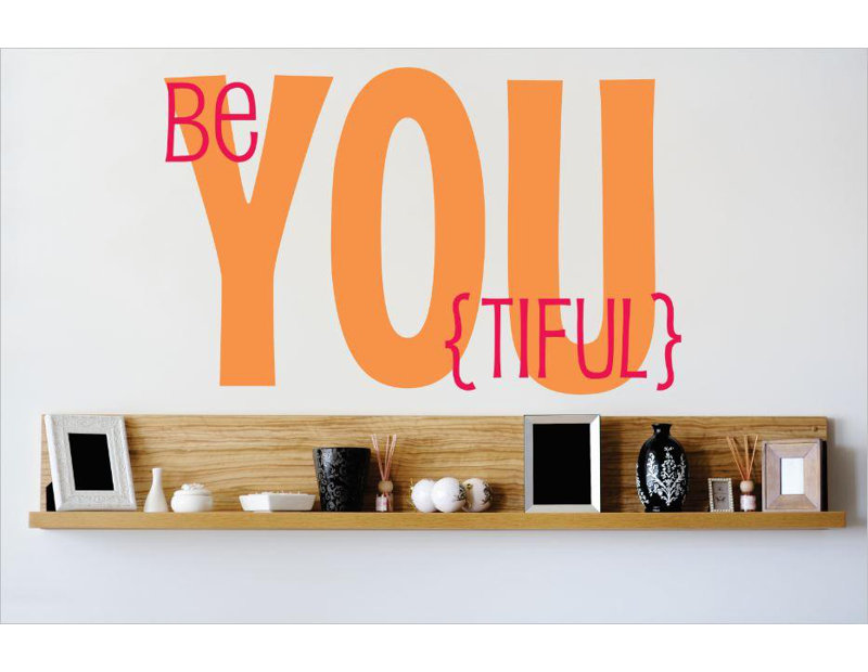 Décalcomanie murale {tiful} be you, Orange / rose, H 22 po x l 30 po x P 0,16 po