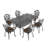 Outdoor Aluminum Dining Table - Black, Rectangular, Umbrella Hole, Space Saving, 6 Cast , With Wide