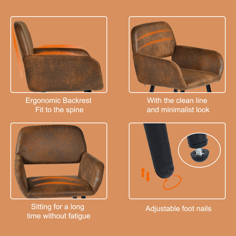 5-Piece Dining Table Set with Upholstered Chairs Space-Saving Kitchen Set with Armrests & Hollow-Back Design for Modern Dining Rooms (Set of 5)