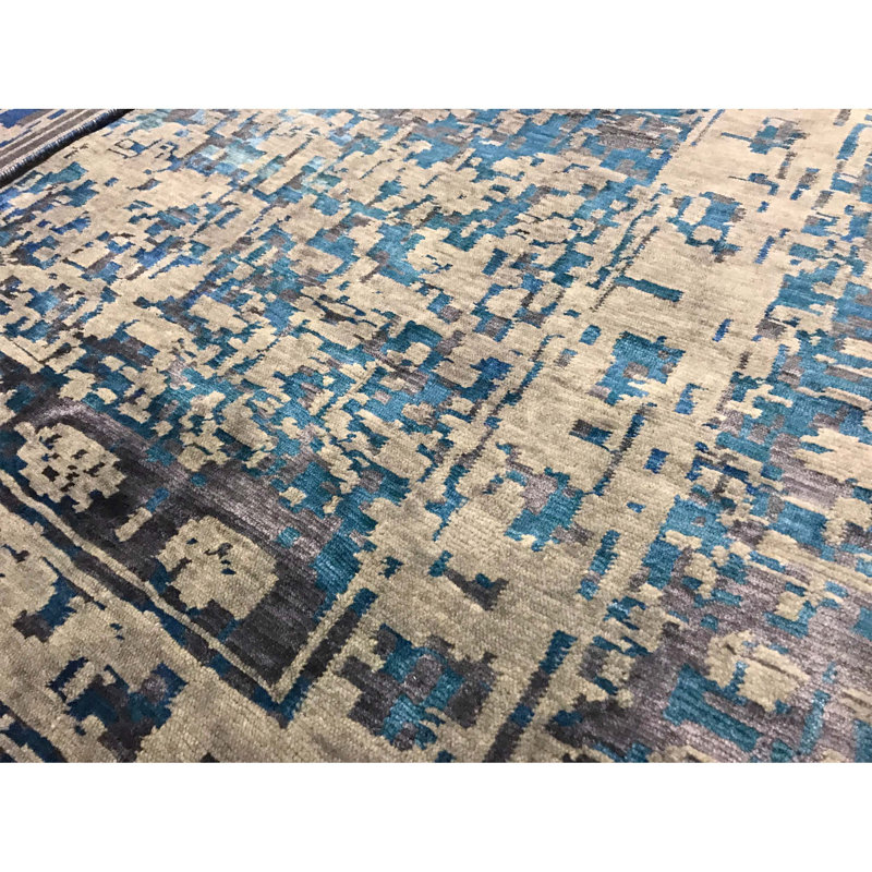 Neo Villa Oriental Area Rug in Beige/Blue, Rectangle 9' x 12'2"