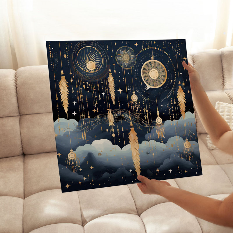 Astronomie et espace, "Boho Dreams I Bohemian Celestial Dreams", reproduction d'art non encadrée, H 20 po x l 20 po