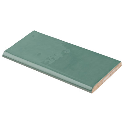 Barcelona 3 in. x 6 in. Polished Ceramic Subway Bullnose Wall Tile Trim