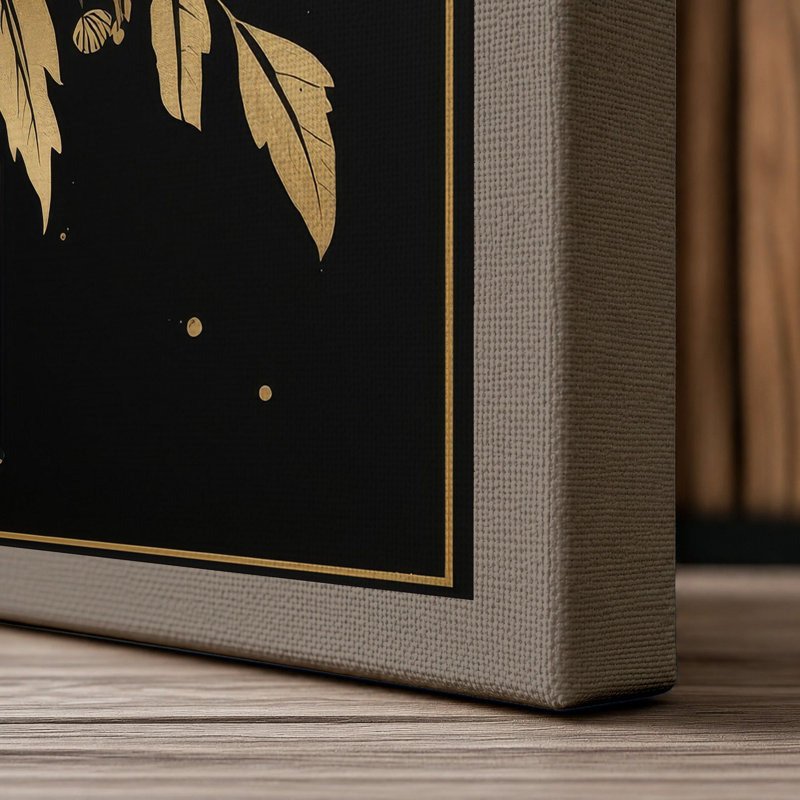 Gilded Botanical - Wrapped Canvas, 18x12 - 45.7 x 30.5 cm, Taupe Border